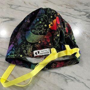 Rainbow mermaid scrub hat